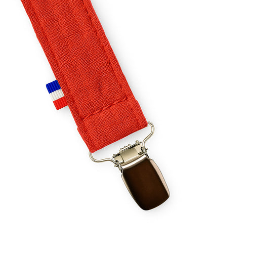 Attache Tétine en Coton Bio Teddy fraise puériculture