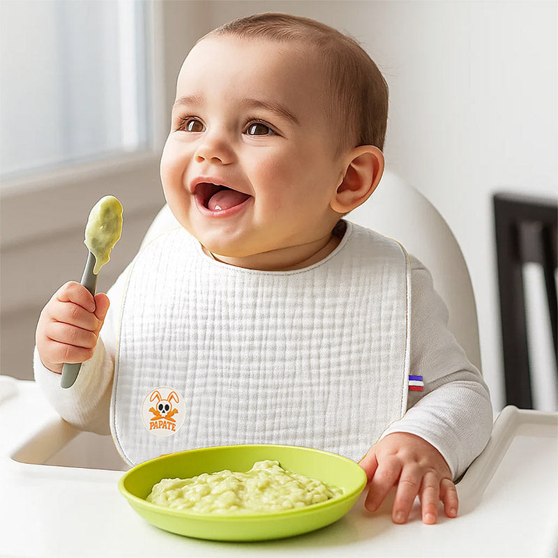 bavoir coton bio blanc papate doux